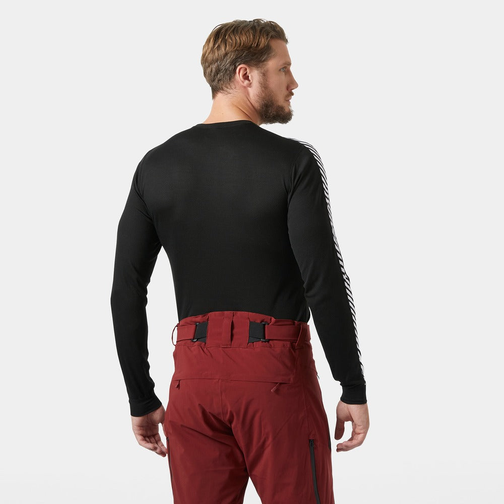 Helly Hansen Men's HH Lifa Stripe Crew Ski Base Layer - Black