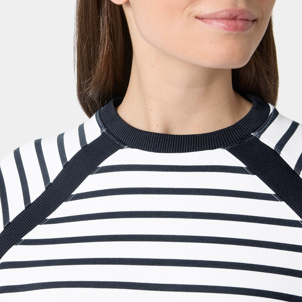 Helly Hansen Women's Capri Sweatshirt - White Navy Stripe