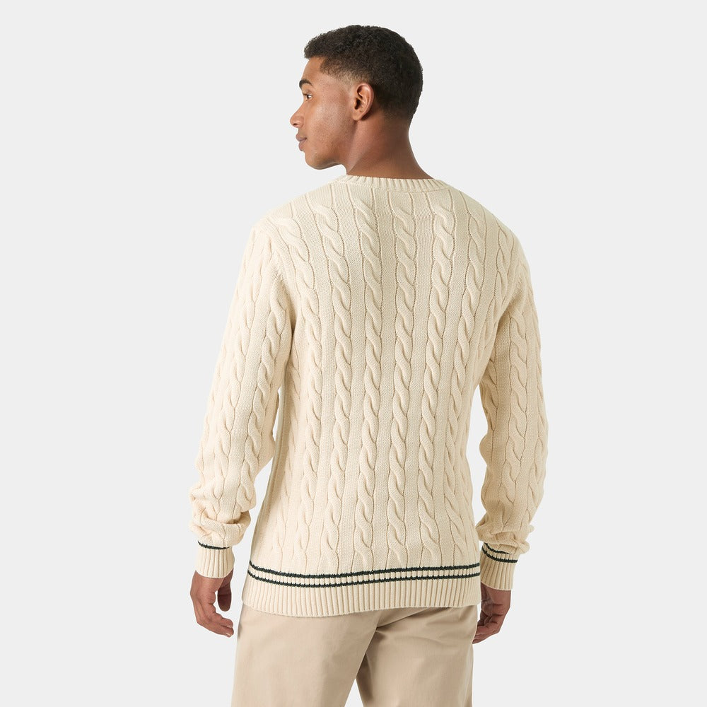 Helly Hansen Men's Crew Neck Knit Sweater - Cream Cabel