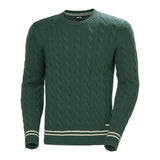 Helly Hansen Men's Crew Neck Knit Sweater - Jungle Green Cabel