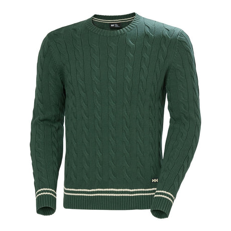 Helly Hansen Men's Crew Neck Knit Sweater - Jungle Green Cabel