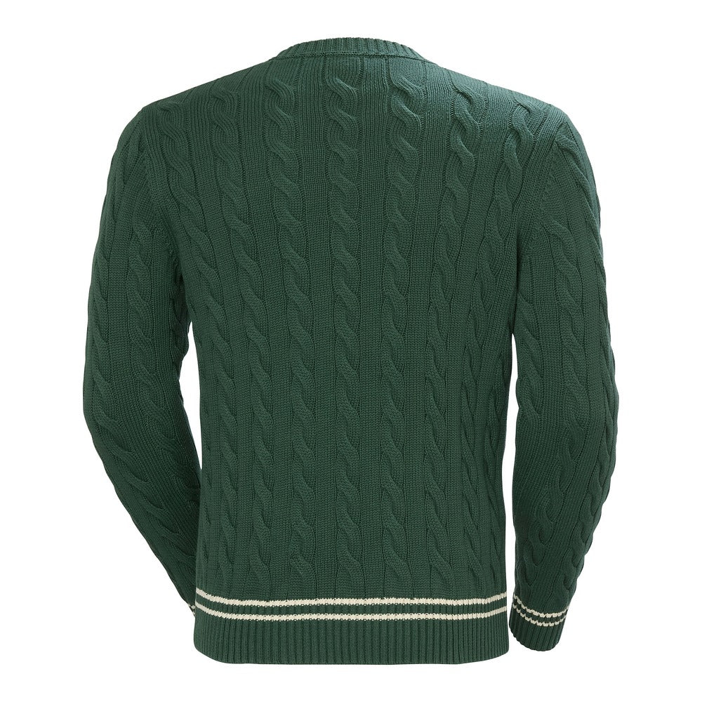 Helly Hansen Men's Crew Neck Knit Sweater - Jungle Green Cabel