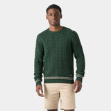 Helly Hansen Men's Crew Neck Knit Sweater - Jungle Green Cabel