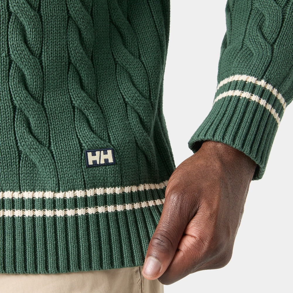 Helly Hansen Men's Crew Neck Knit Sweater - Jungle Green Cabel