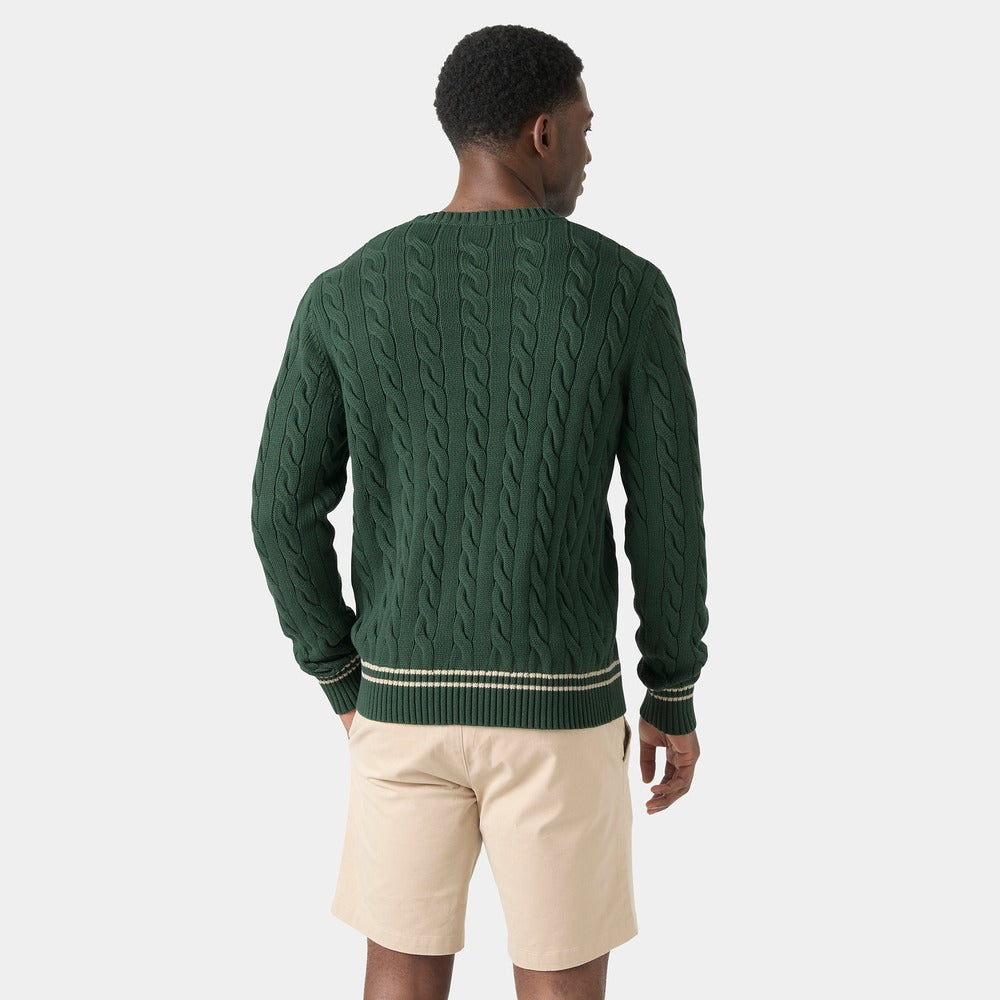 Helly Hansen Men's Crew Neck Knit Sweater - Jungle Green Cabel