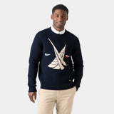 Helly Hansen Men's Crew Neck Knit Sweater - Navy Twin Sail