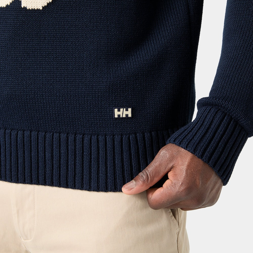 Helly Hansen Men's Crew Neck Knit Sweater - Navy Twin Sail