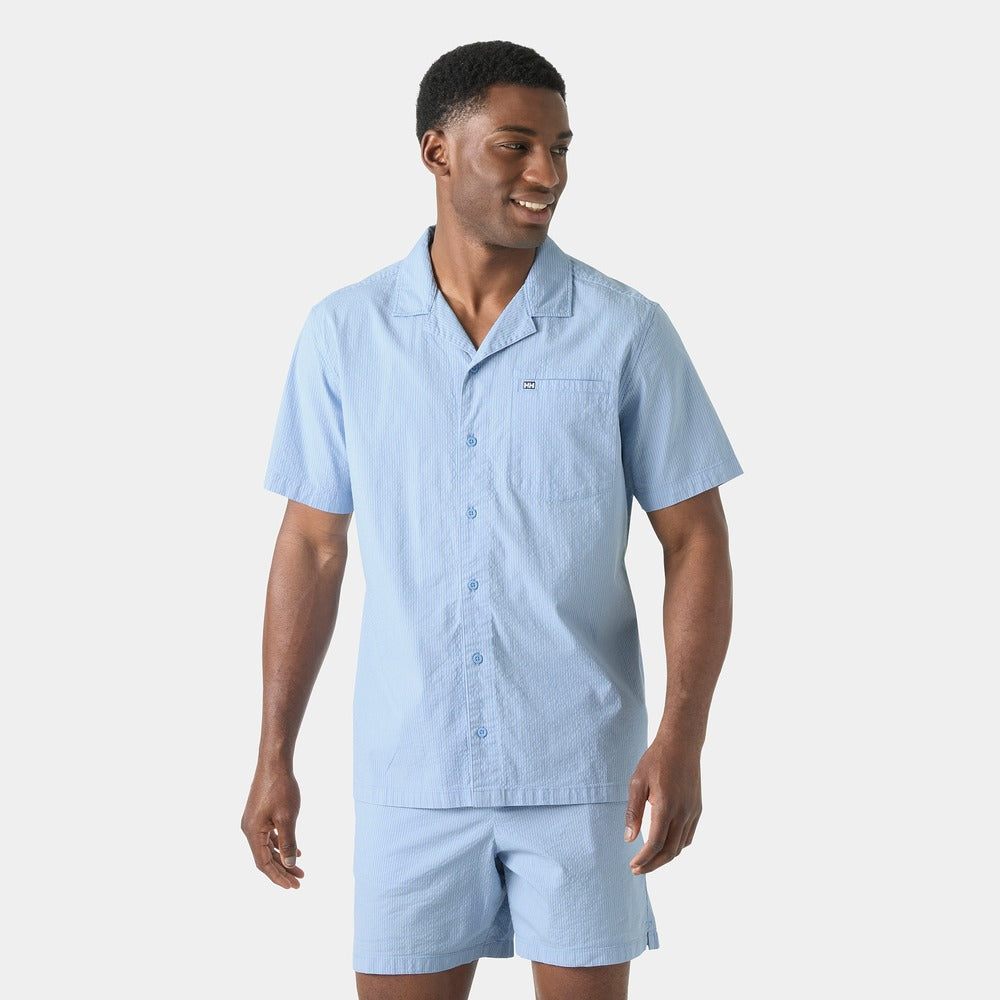 Helly Hansen Men's Seersucker SS Shirt - Bright Blue