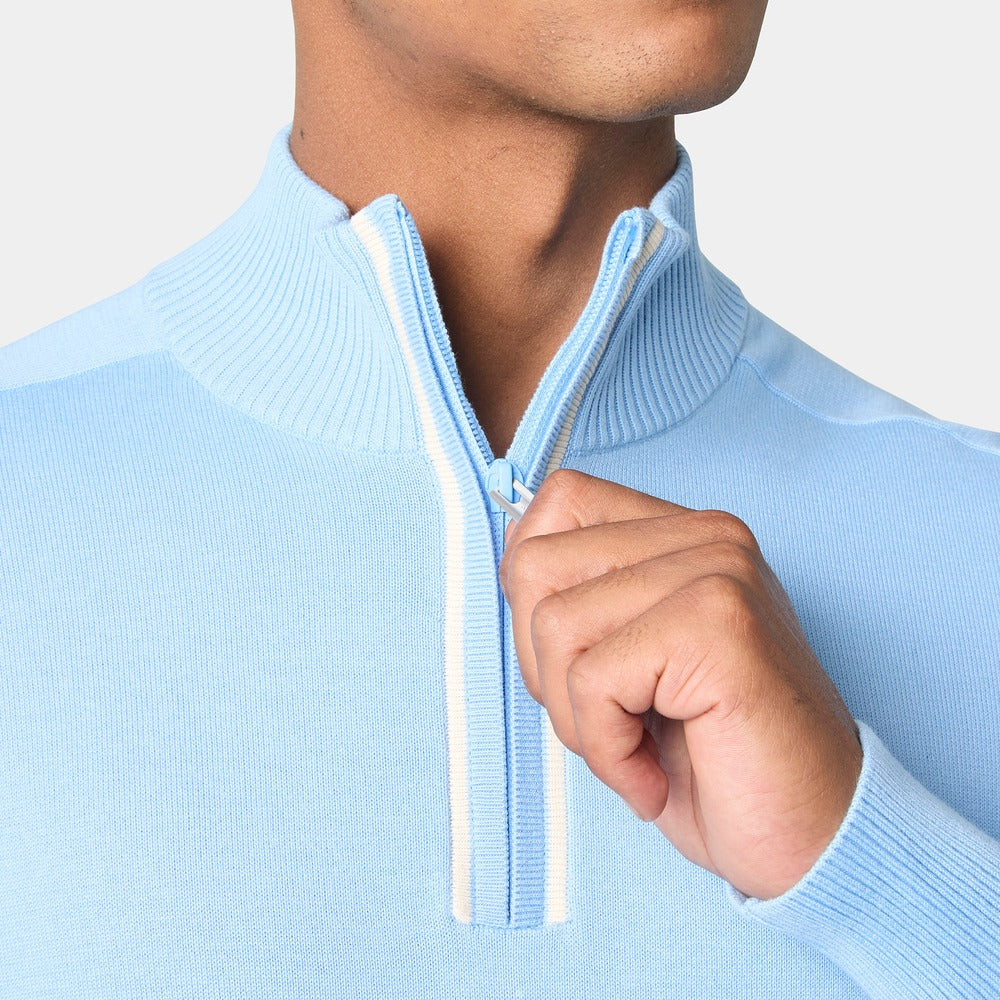 Helly Hansen Men's Skagen 1/2 Zip Knit Sweater - Bright Blue