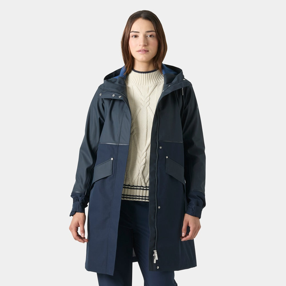 Helly Hansen Women's HH Seaborn Hybrid Rain Coat - Navy