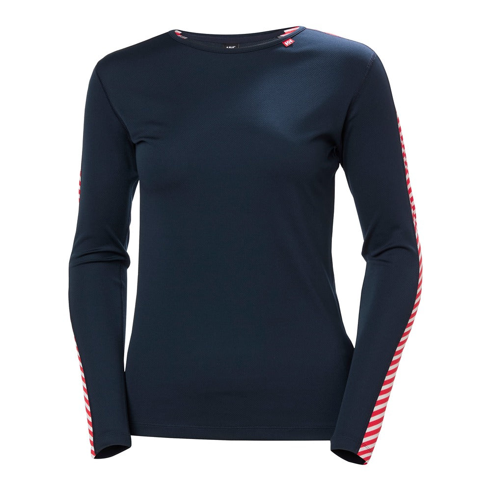 Helly Hansen Women's HH Lifa Stripe Crew LS - Navy