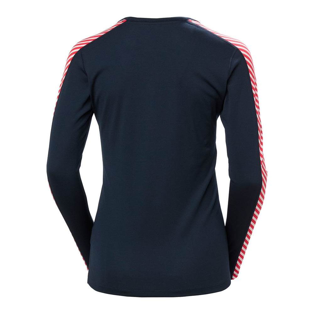 Helly Hansen Women's HH Lifa Stripe Crew LS - Navy