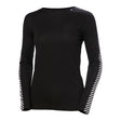 Helly Hansen Women's HH Lifa Stripe Crew LS - Black