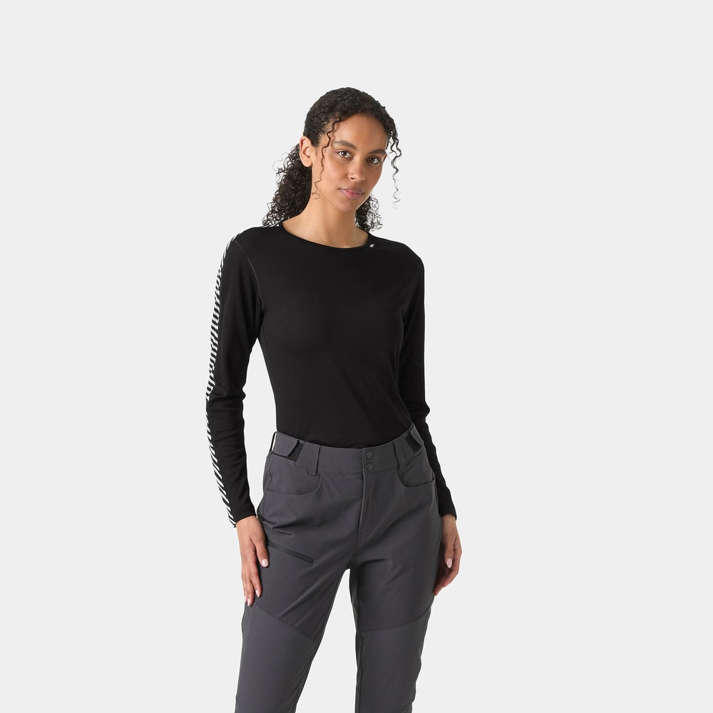 Helly Hansen Women's HH Lifa Stripe Crew LS - Black