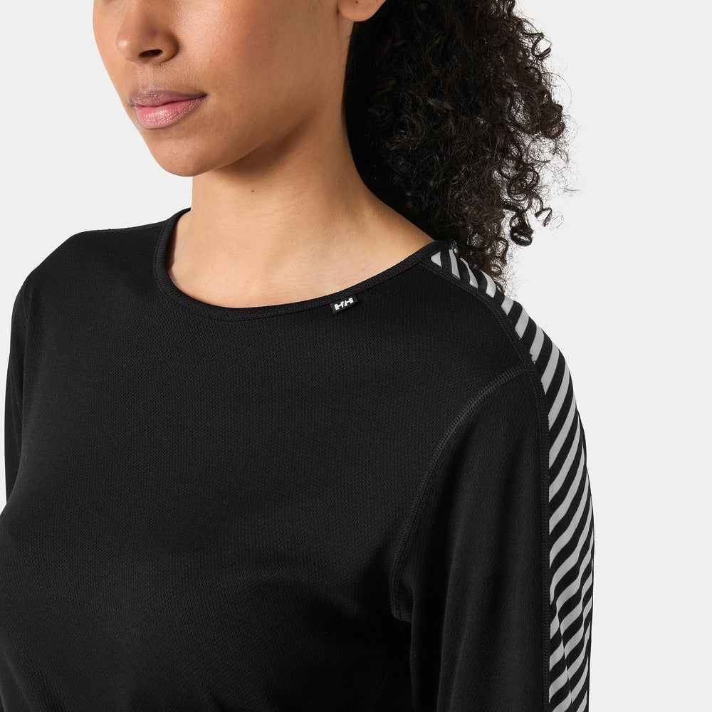 Helly Hansen Women's HH Lifa Stripe Crew LS - Black
