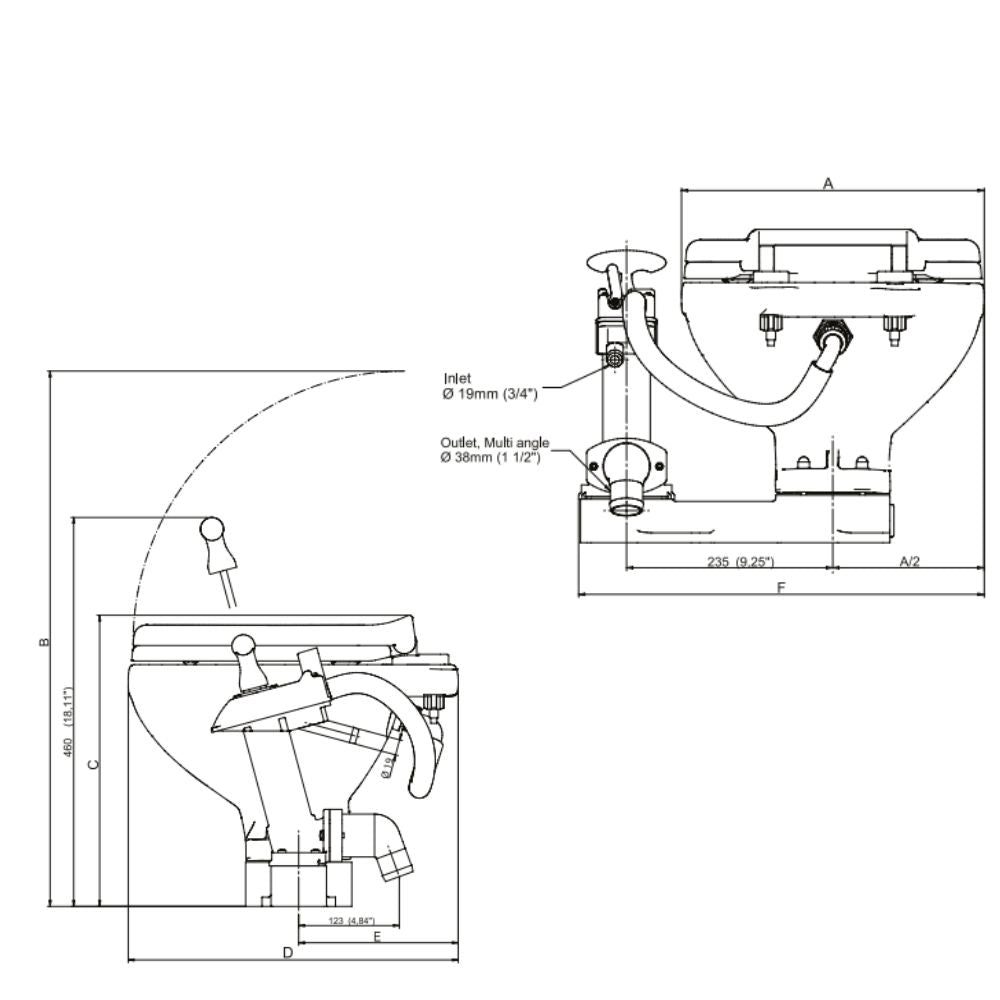 Johnson Pump AquaT&trade; Manual Marine Toilet - Super Compact_Additional1