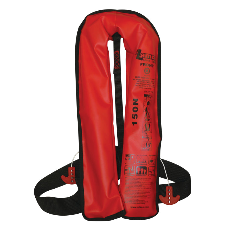 Lalizas Inflatable Lifejacket Lamda, Auto, 150N, W/ Plastic Buckle, Solas/Med-Mer