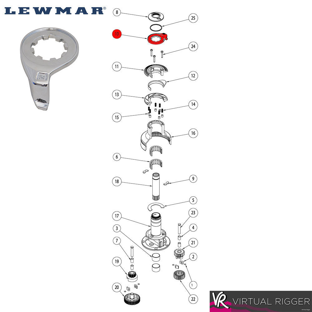 Lewmar Ha 30081700 St Wht Trm C80