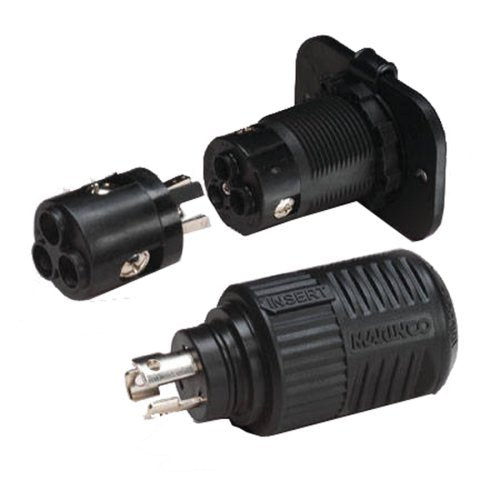 Marinco ConnectPro Charging/Trolling Receptacle, Plug and 6-Guage Adapter