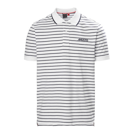 Musto Rhine Stripe Polo - White / True Navy