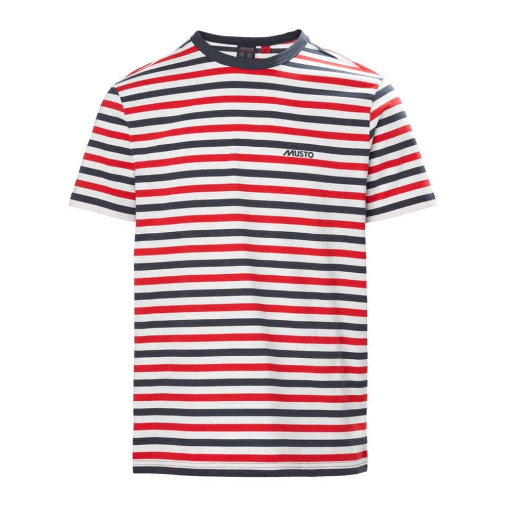 Musto Loire Stripe Short Sleeve Tee - True Navy / Deep Red