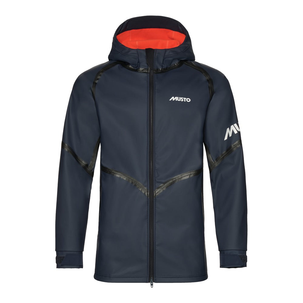 Musto Men's Champ Aqua Hoodie Jacket - Navy / Cherry Tomato
