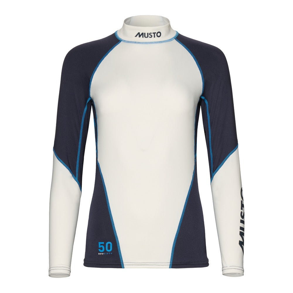 Musto Women's Champ Long Sleeve Rash Guard - White / Navy
