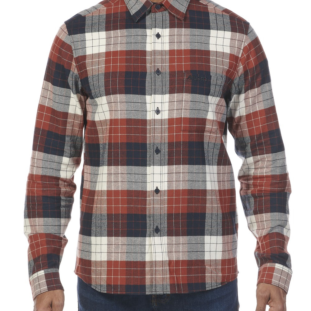 Musto Men's Marina Plaid Long Sleeve Shirt - Burnt Henna