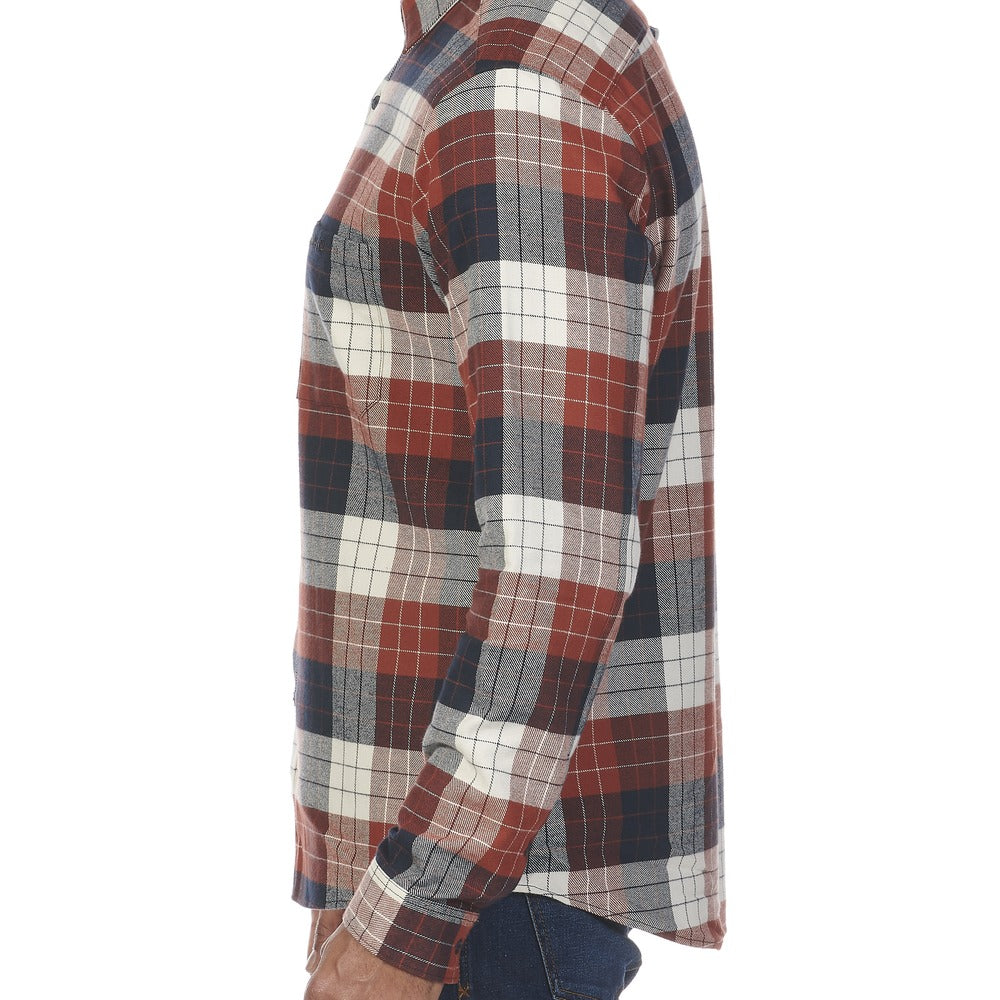Musto Men's Marina Plaid Long Sleeve Shirt - Burnt Henna