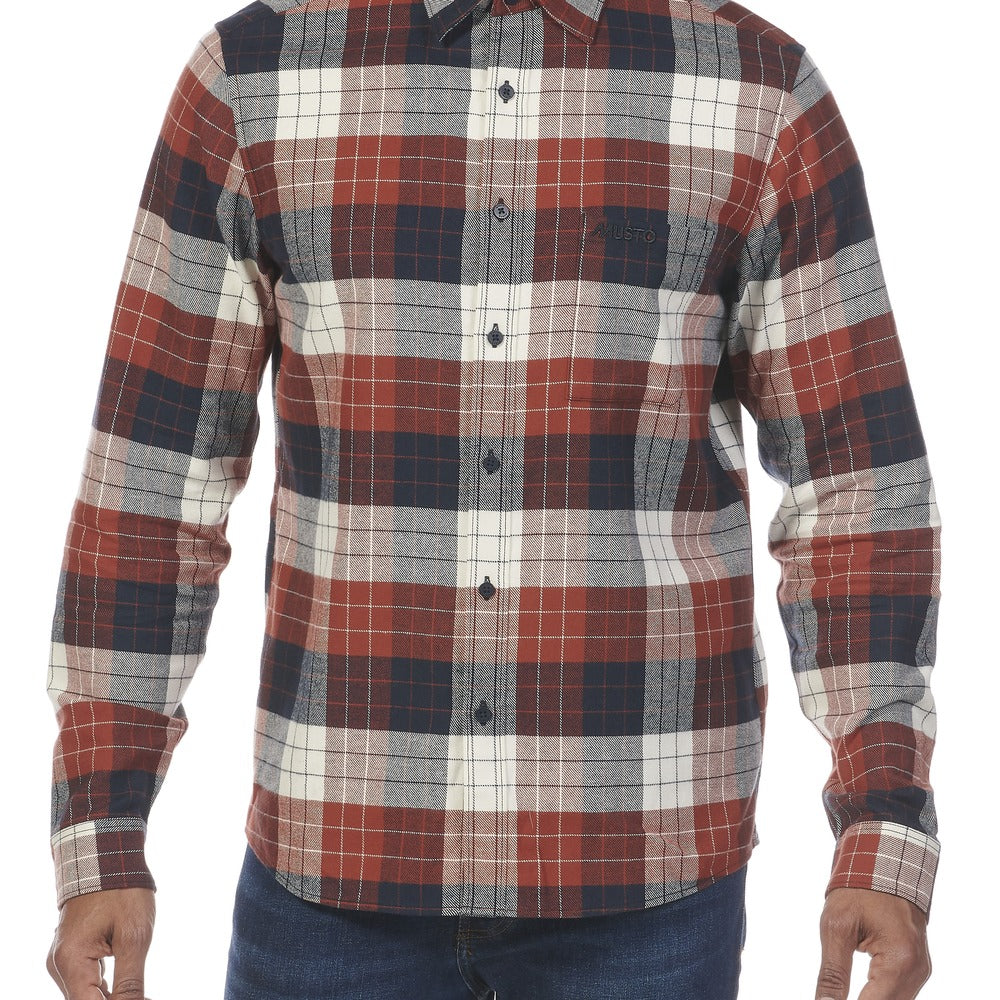 Musto Men's Marina Plaid Long Sleeve Shirt - Burnt Henna