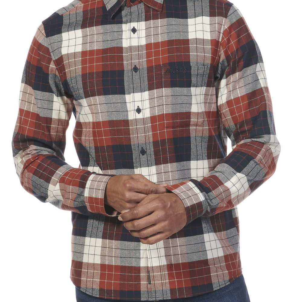 Musto Men's Marina Plaid Long Sleeve Shirt - Burnt Henna