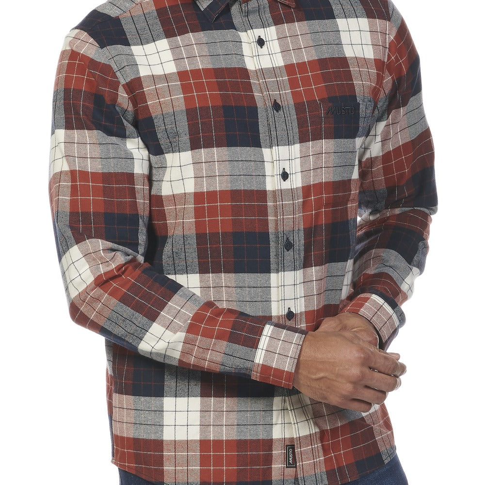 Musto Men's Marina Plaid Long Sleeve Shirt - Burnt Henna