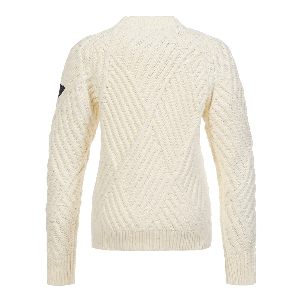 Musto Women's Marina High Crew Neck Knit - Antique Sail White