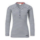 Musto Women's Marina Long Sleeve Henley - Antique Sail White / Navy