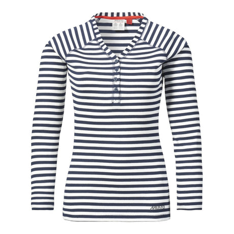 Musto Women's Marina Long Sleeve Henley - Antique Sail White / Navy
