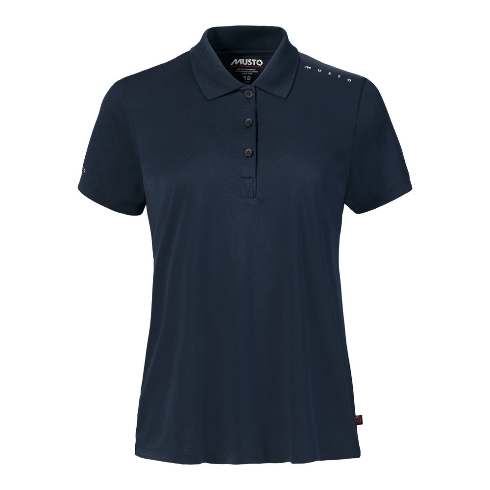 Musto Women's Evolution Crew Sunblock Short Sleeve Polo - Navy
