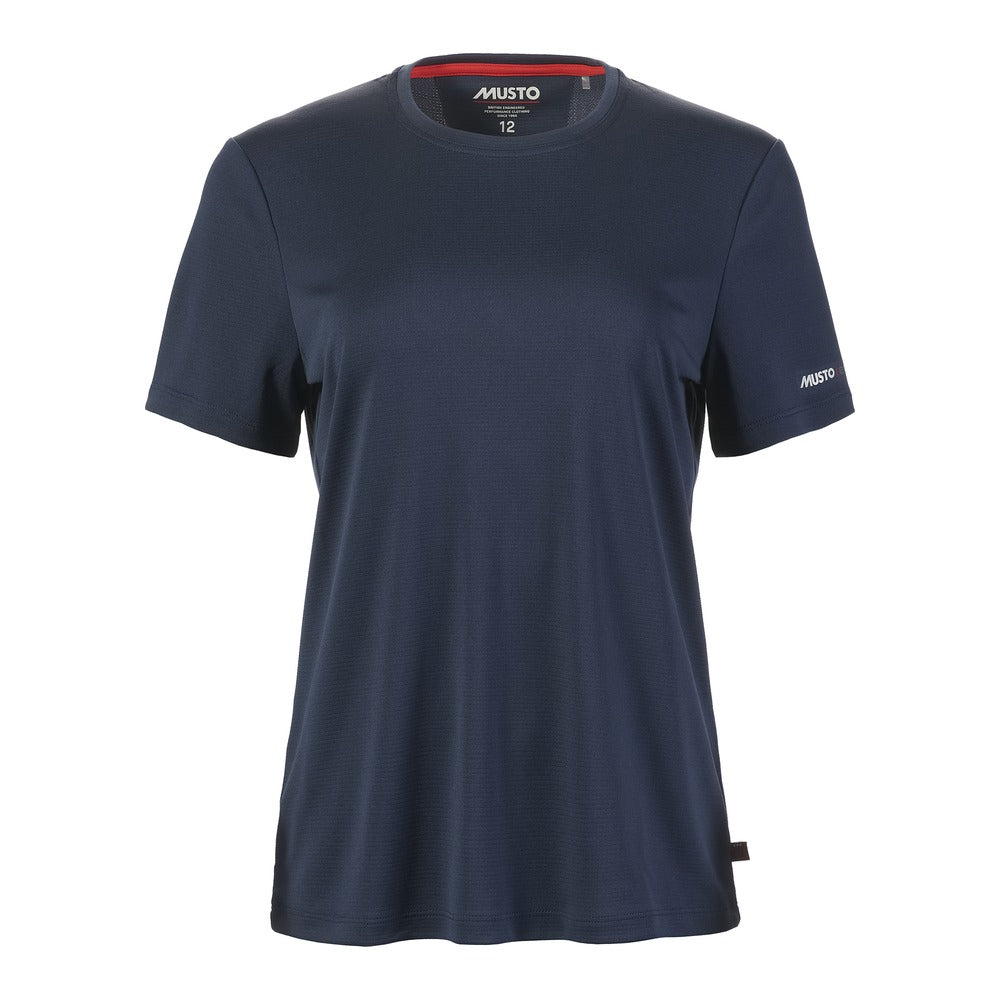 Musto Women's Evolution Crew Sunblock Short Sleeve Tee - Navy