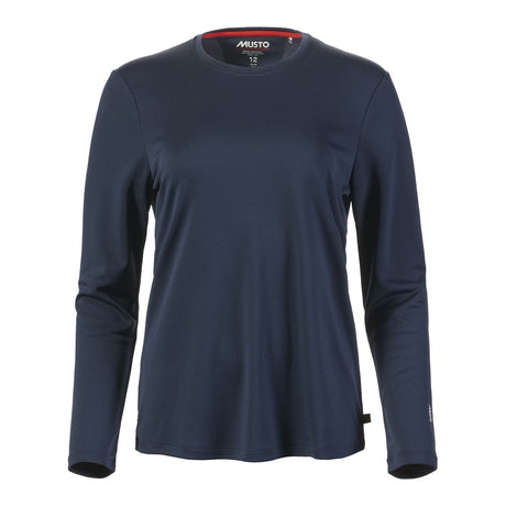 Musto Women's Evolution Crew Sunblock Long Sleeve Tee - Navy