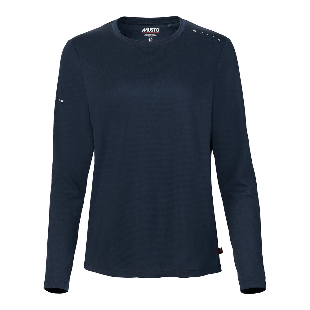 Musto Women's Evolution Crew Sunblock Long Sleeve Tee - Navy