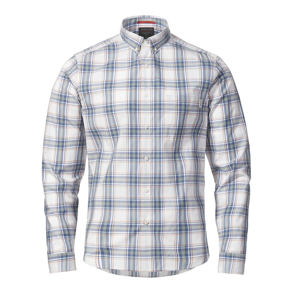Musto Men's Marina Plaid Long Sleeve Shirt - Good Grey