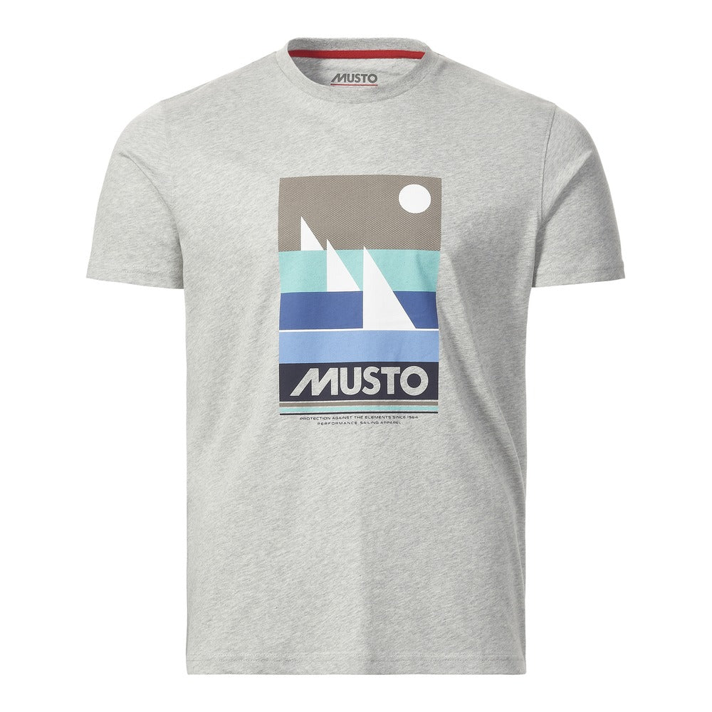 Musto Men's Marina Graphic Short Sleeve Tee - Grey Melange