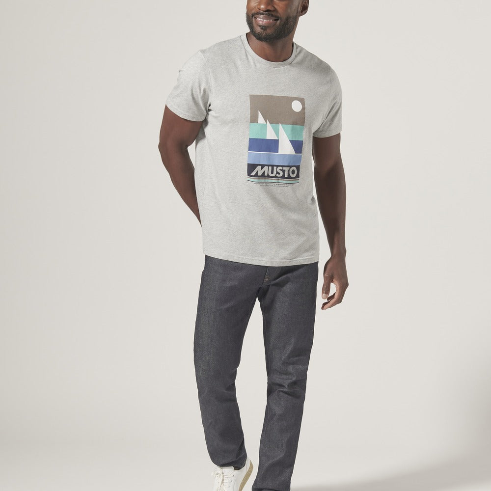 Musto Men's Marina Graphic Short Sleeve Tee - Grey Melange