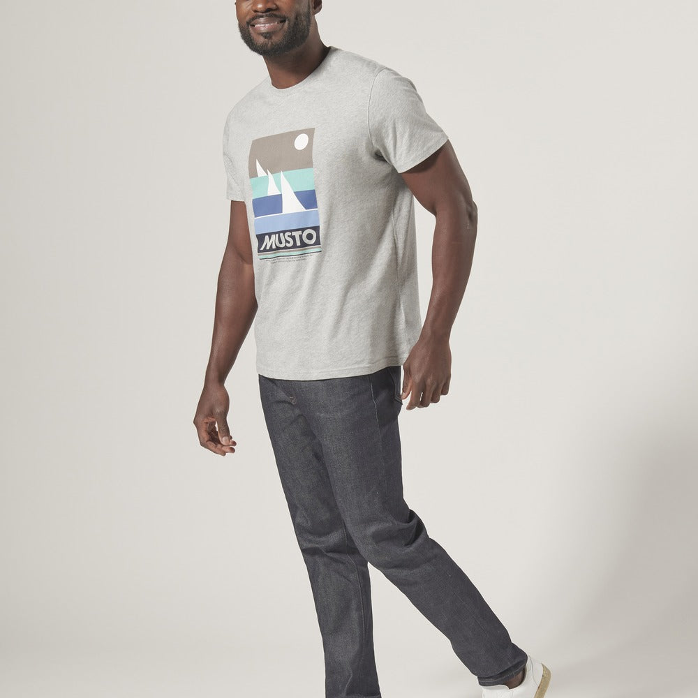 Musto Men's Marina Graphic Short Sleeve Tee - Grey Melange