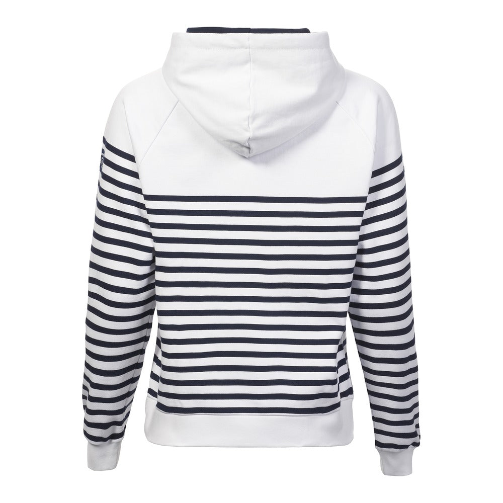 Musto Women's Marina Stripe Hoodie - White / Navy