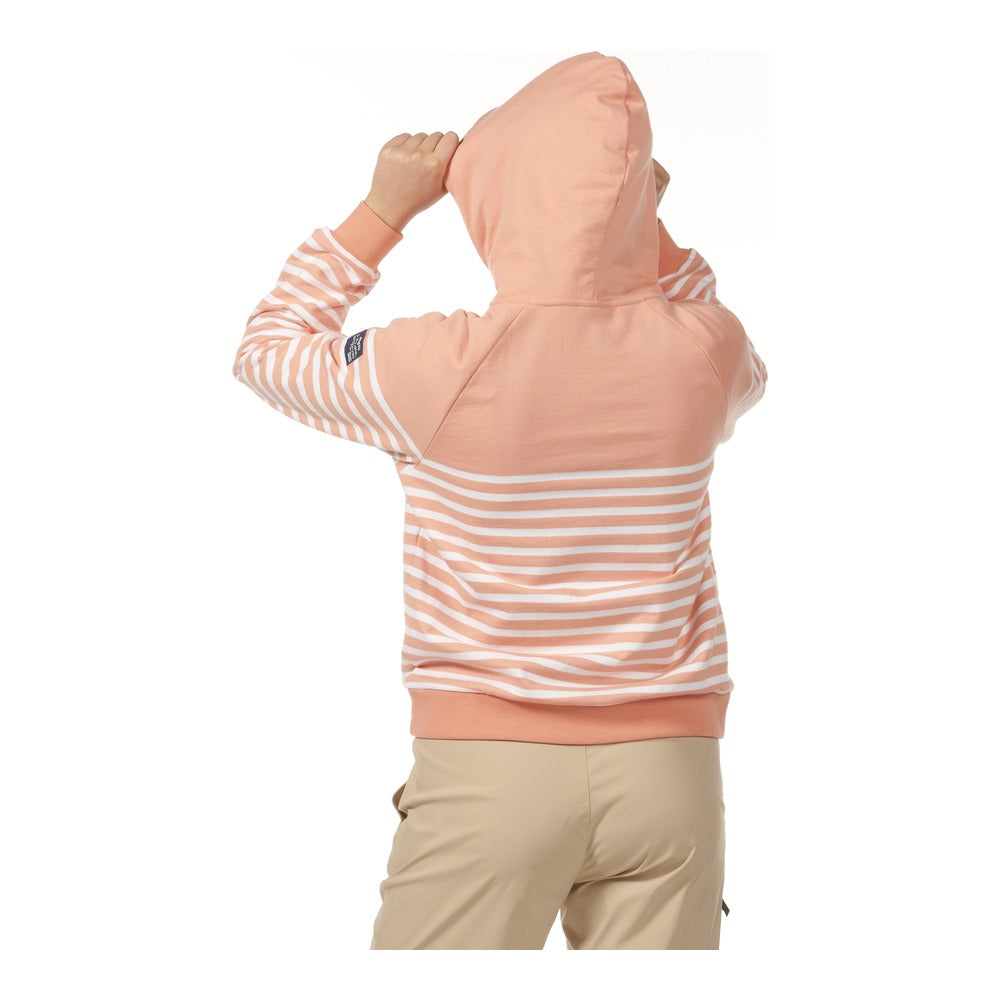 Musto Women's Marina Stripe Hoodie - Canyon Sunset / White