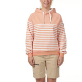 Musto Women's Marina Stripe Hoodie - Canyon Sunset / White