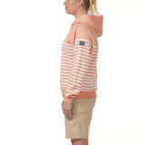 Musto Women's Marina Stripe Hoodie - Canyon Sunset / White