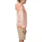 Musto Women's Marina Stripe Hoodie - Canyon Sunset / White
