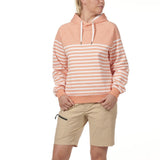 Musto Women's Marina Stripe Hoodie - Canyon Sunset / White