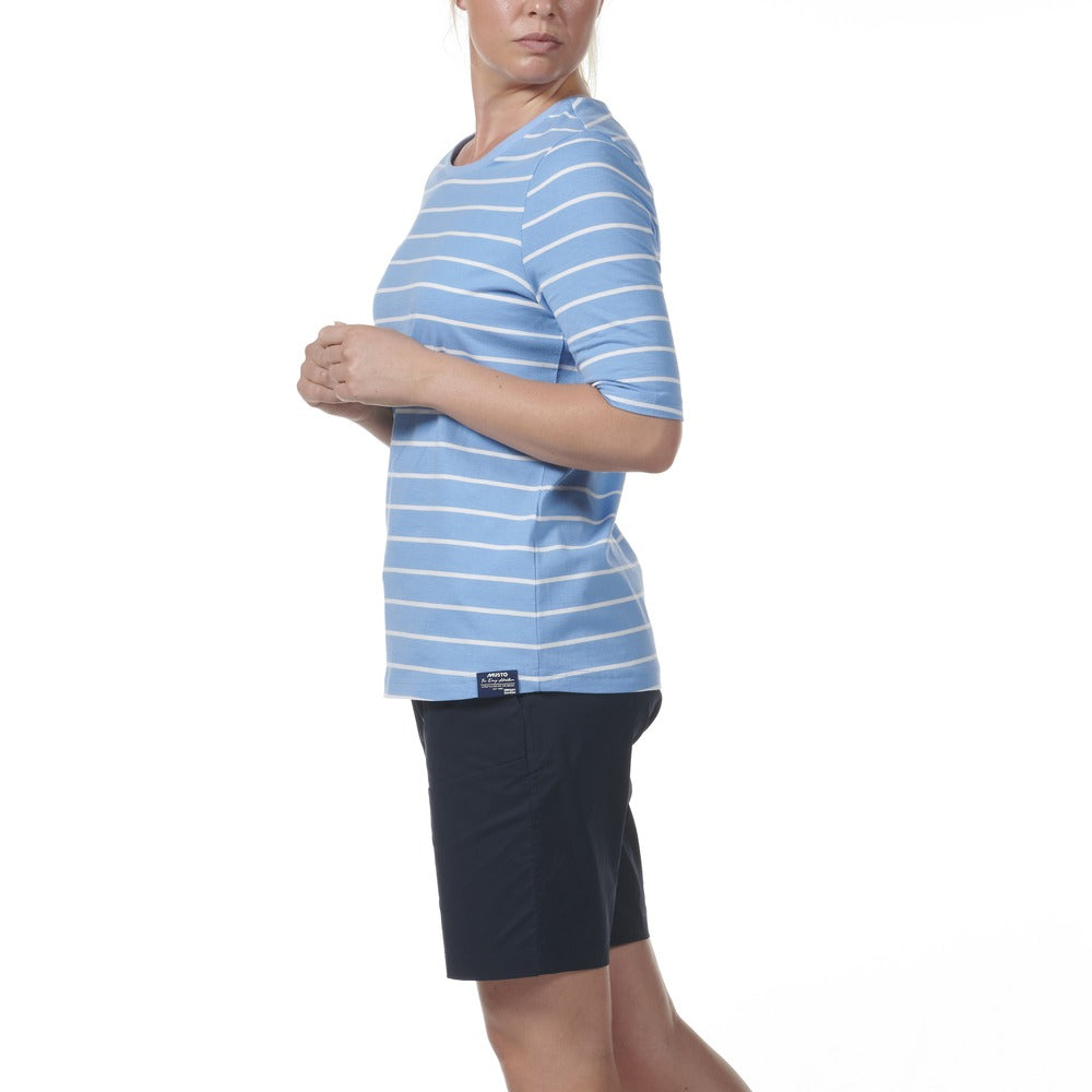 Musto Women's Marina Stripe Short Sleeve Tee - Silver Lake Blue
